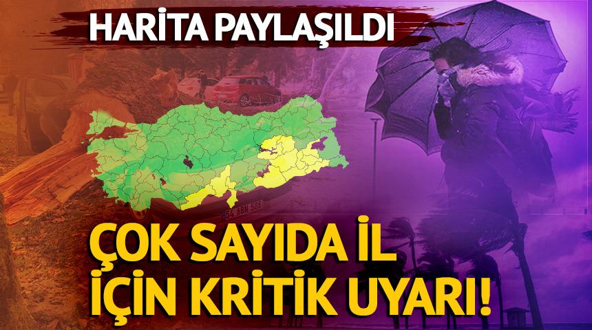 Harita paylaşıldı: &Ccedil;ok sayıda il i&ccedil;in kritik uyarı!