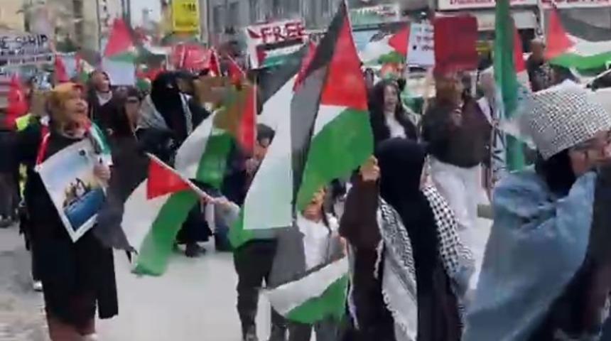 Ereğli&rsquo;de Filistin&rsquo;e destek y&uuml;r&uuml;y&uuml;ş&uuml;