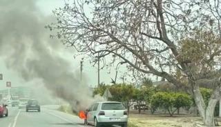 Aydın'da seyir halindeki otomobil alev aldı