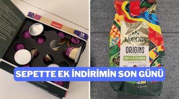 Jacobs kahve &ccedil;eşitlerinde sepette ek indirimler bug&uuml;n bitiyor!