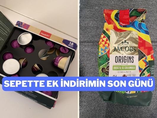 Jacobs kahve &ccedil;eşitlerinde sepette ek indirimler bug&uuml;n bitiyor!