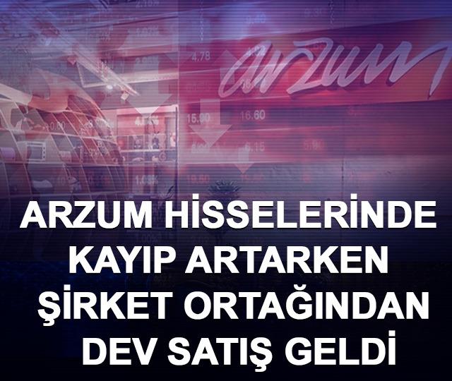 ARZUM hisselerinde kayıp artarken şirket ortağından dev satış geldi