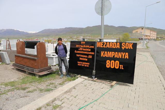 Ölmeden mezar taşını yaptırana yüzde 50 indirim