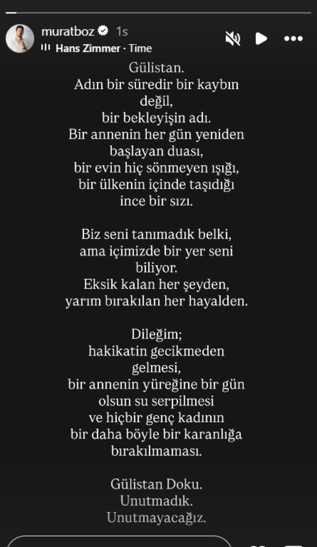 Murat Boz dan G&uuml;listan Doku paylaşımı 1