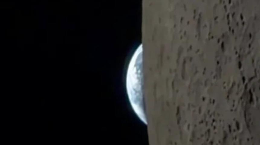 Artemis II astronotundan nefes kesen g&ouml;r&uuml;nt&uuml;: D&uuml;nya'nın Ay'ın ardında batışı