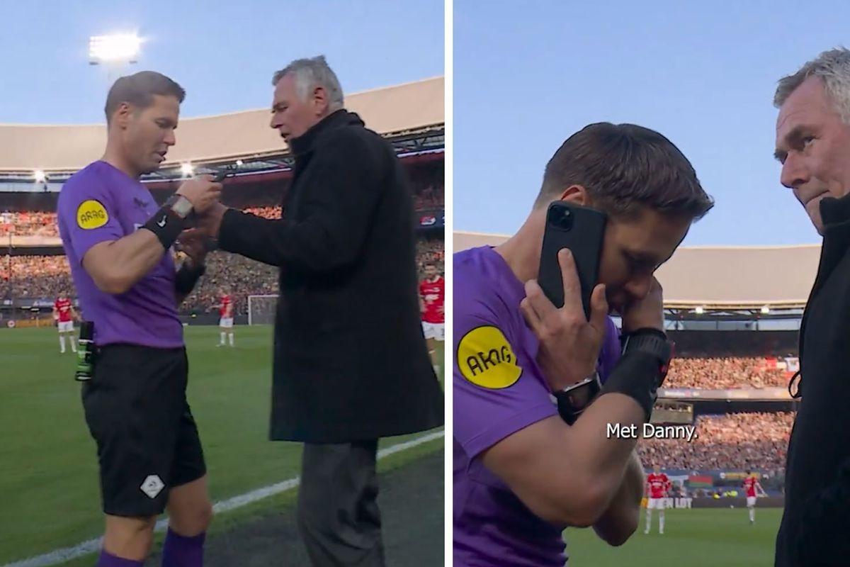 Hollanda da akıl almaz olay! Hakem ma&ccedil;ı durdurup telefonla konuştu! Resmi a&ccedil;ıklama geldi 2
