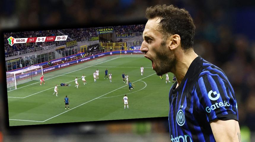Hakan &Ccedil;alhanoğlu şov yaptı! Inter'i tek başına finale taşıdı