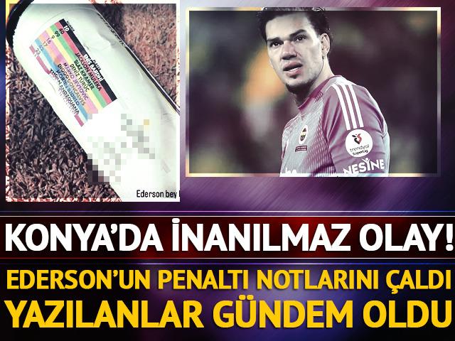 Konya'da inanılmaz olay: Ederson'un penaltı notlarını &ccedil;aldı! Yapılan paylaşım g&uuml;ndem oldu