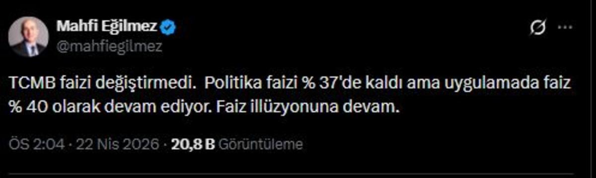 TCMB faizi sabit tuttu! Ekonomistlerden &ccedil;arpıcı yorumlar, G&ouml;rsel 1