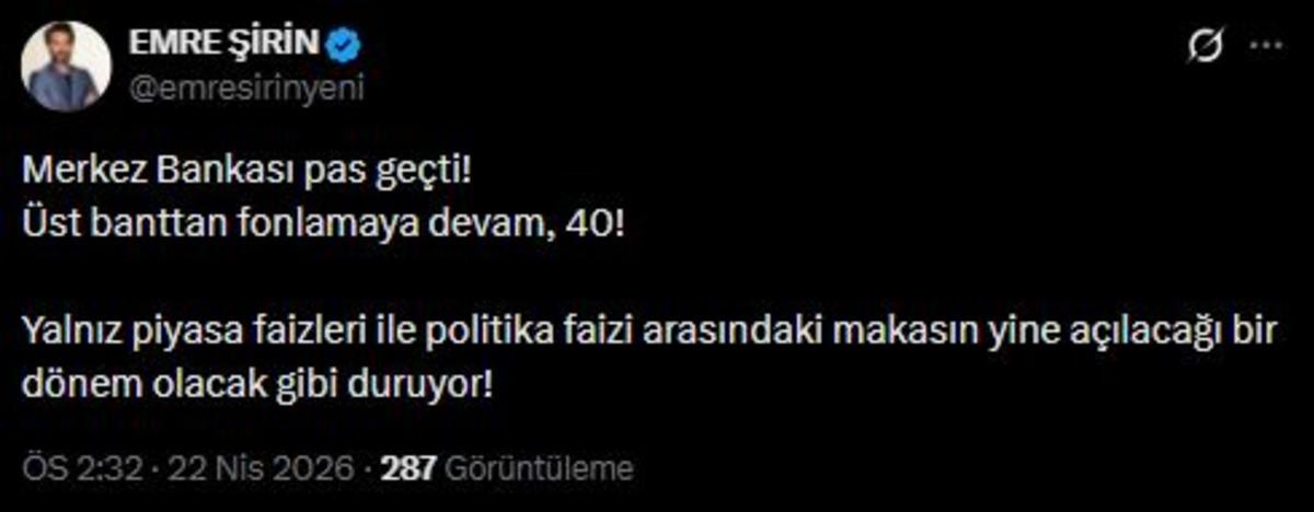 TCMB faizi sabit tuttu! Ekonomistlerden &ccedil;arpıcı yorumlar, G&ouml;rsel 3