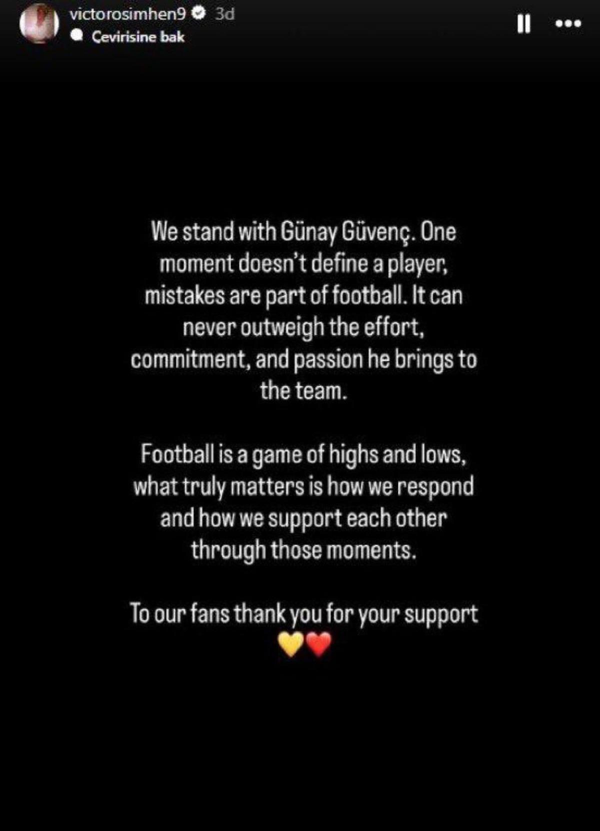 Herkes o isme tepki g&ouml;stermişti! Osimhen den gece yarısı paylaşım 3