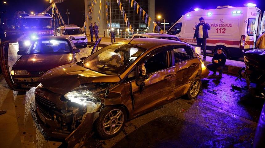 Ankara’da 10 araç birbirine girdi: Yaralılar var