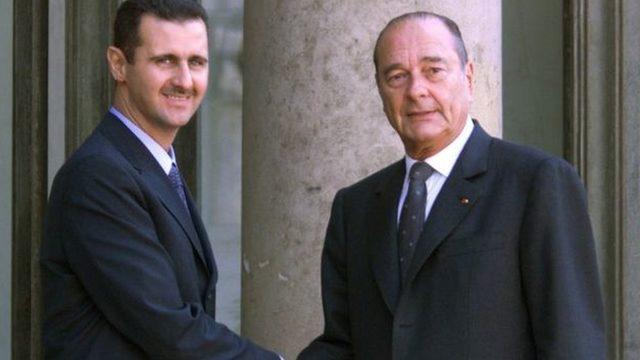 Suriye Devlet Başkanı Başer Esad 2001 yılında dönemin Fransa Cumhurbaşkanı Jacques Chirac'tan nişanı almıştı.