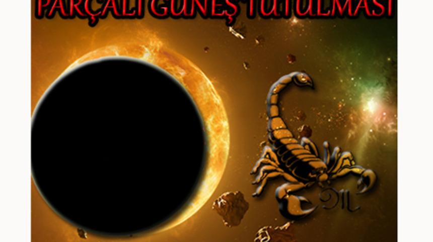 Akrep burcunda par&ccedil;alı G&uuml;neş tutulması