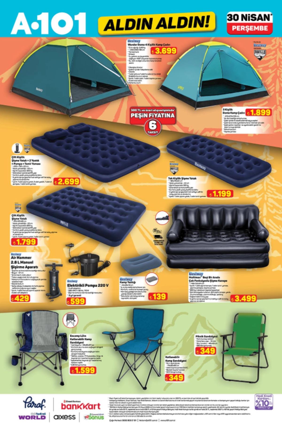 A101 e çadır geliyor! 30 Nisan 2026 A101 kataloğu 9