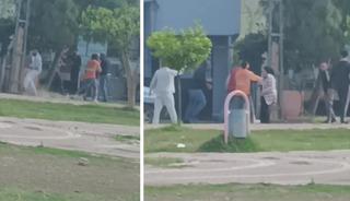 Adana'da t&uuml;fekli sopalı kavga kamerada