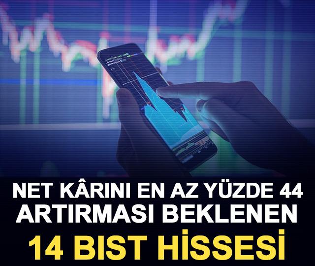 Net K&acirc;rını En Az Y&uuml;zde 44 Artırması Beklenen 14 BIST Hissesi