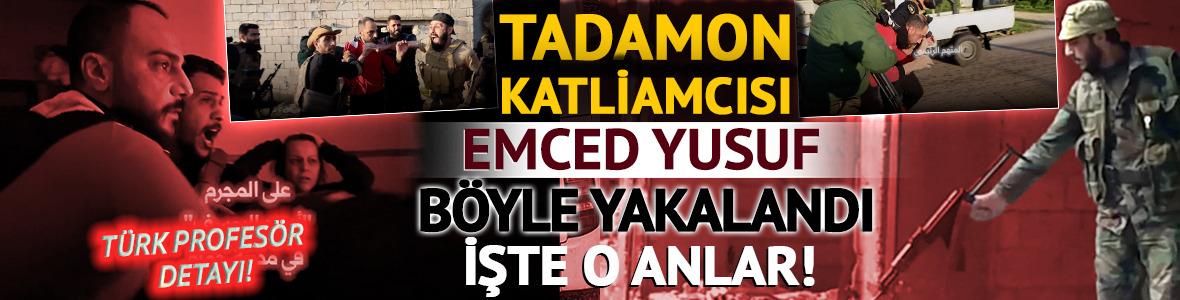 Tadamon katliamcısı Emced Yusuf'un yakalanışı saniye saniye kamerada! Kimlik tespitinde 'T&uuml;rk profes&ouml;r' detayı