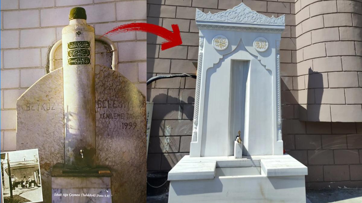 285 yıllık çeşme “restorasyon”la yok edildi! Yerine mermer konuldu