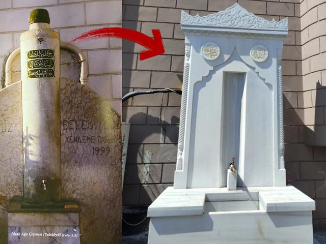 285 yıllık &ccedil;eşme &ldquo;restorasyon&rdquo;la yok edildi! Yerine mermer konuldu