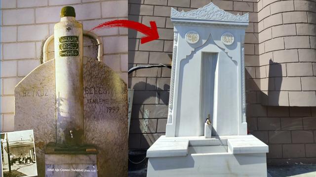 285 yıllık çeşme “restorasyon”la yok edildi! Yerine mermer konuldu