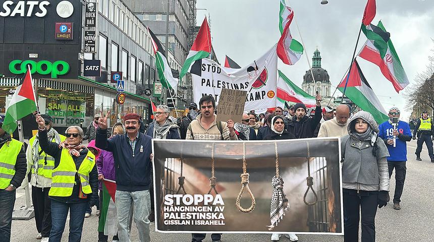 İsve&ccedil;'te İsrail protestosu