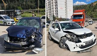 Karab&uuml;k&rsquo;te iki otomobilin &ccedil;arpıştığı kaza 3 kişi yaralandı