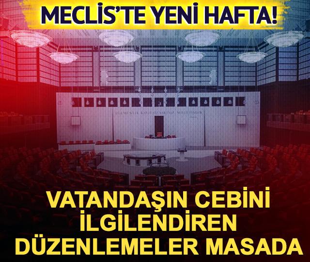 Meclis'te yeni hafta! Aidat d&uuml;zenlemesi ve ekonomik destekler