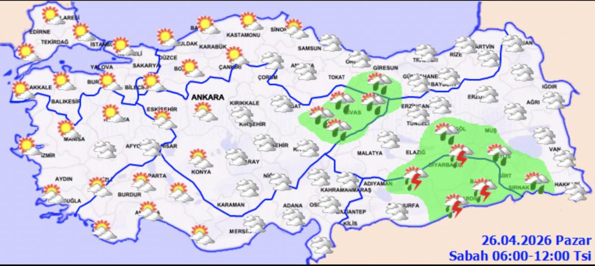 Sıcaklık y&uuml;kseliyor! Hava ikiye b&ouml;l&uuml;nd&uuml;: Kuzeyde bahar, doğuda yağış var 1