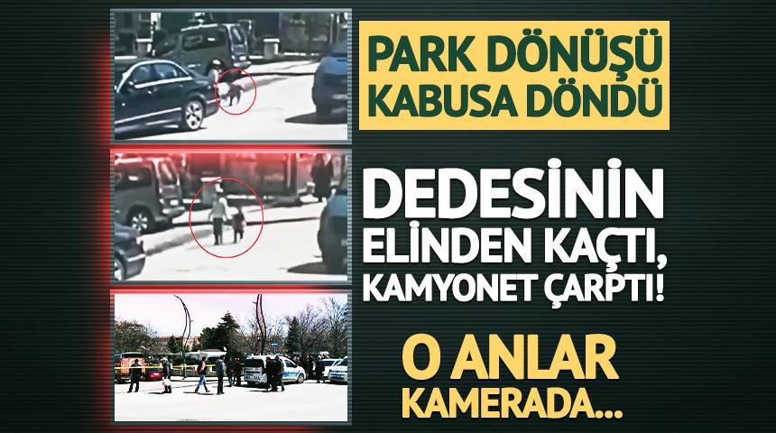 Park d&ouml;n&uuml;ş&uuml; kabusa d&ouml;nd&uuml;: Kamyonet &ccedil;arptı!