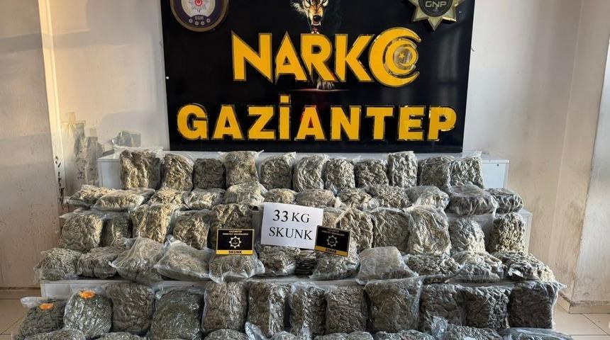 Gaziantep&rsquo;te 34 kilo uyuşturucu ele ge&ccedil;irildi: 1 tutuklama