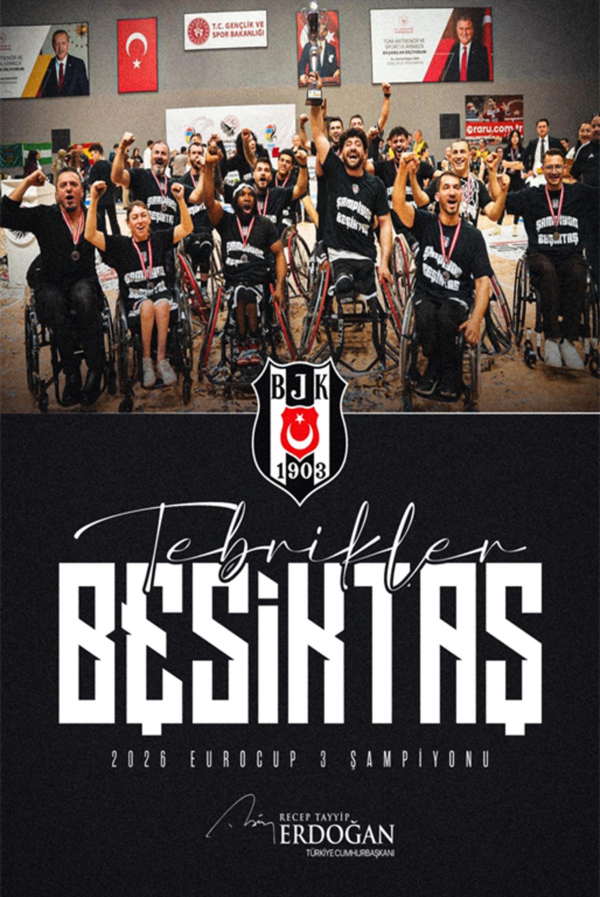 Cumhurbaşkanı Erdoğan&rsquo;dan Beşiktaş a tebrik mesajı 1