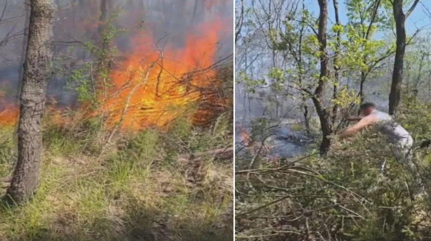 &Ccedil;atalca'da ormanlık alanda &ccedil;ıkan yangın s&ouml;nd&uuml;r&uuml;ld&uuml;