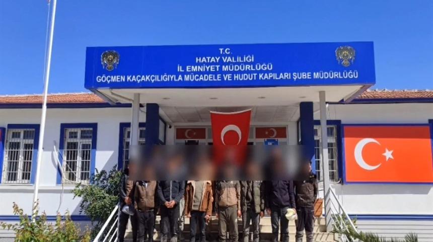 Hatay&rsquo;da d&uuml;zenlenen operasyonda 14 ka&ccedil;ak g&ouml;&ccedil;men yakalandı