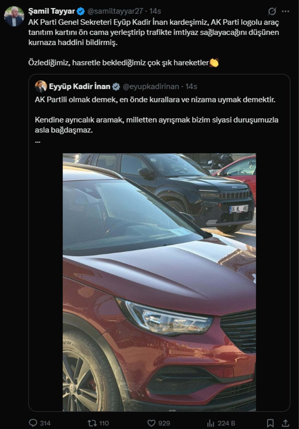 AK Parti de imtiyaz tartışması! Arabalardaki o g&ouml;r&uuml;nt&uuml; g&uuml;ndem oldu 3