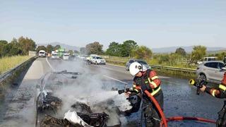 Germencik’te araç küle döndü