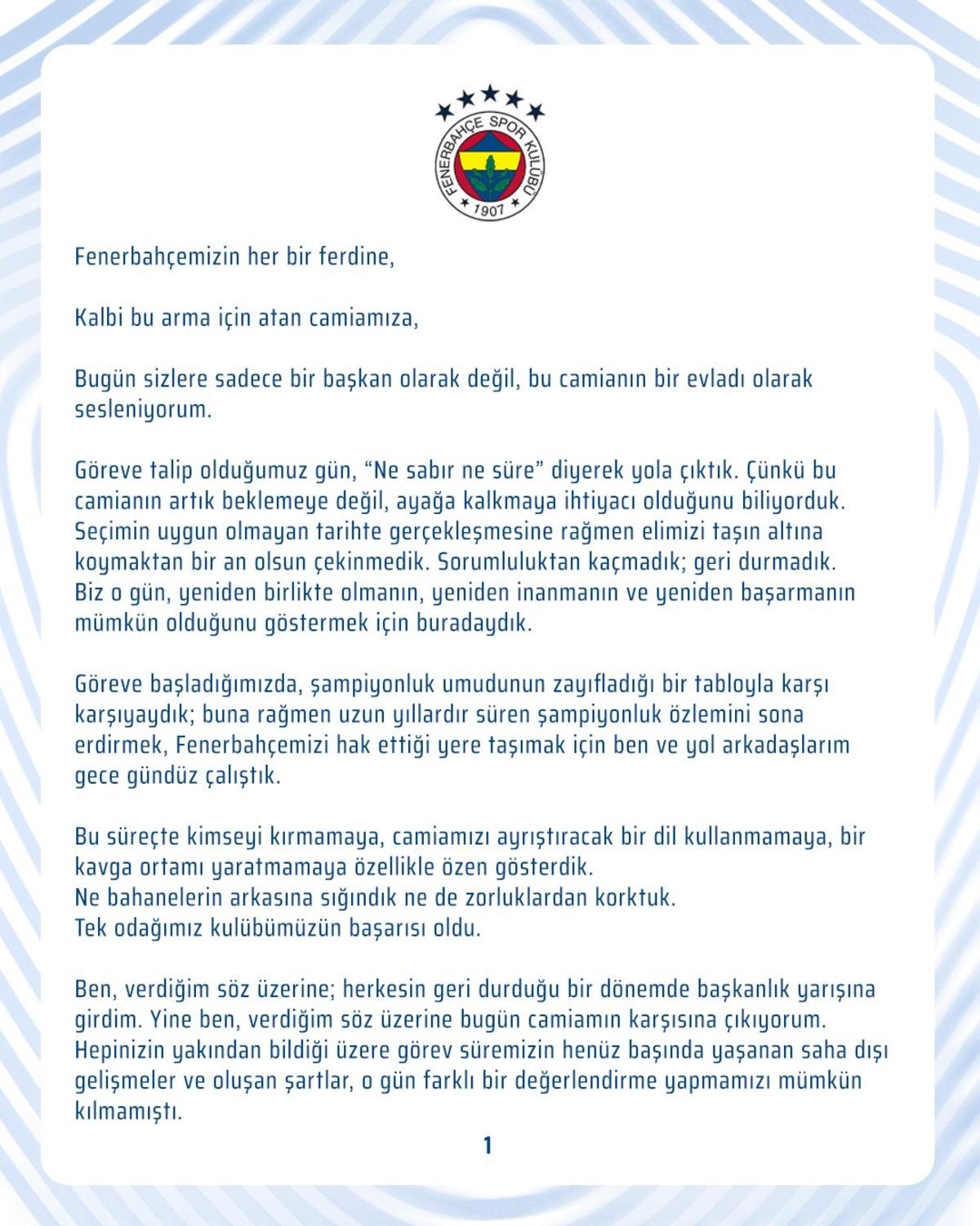 SON DAKİKA: Fenerbah&ccedil;e resmen a&ccedil;ıkladı! Se&ccedil;im tarihi belli oldu: Sadettin Saran aday olacak mı? 6