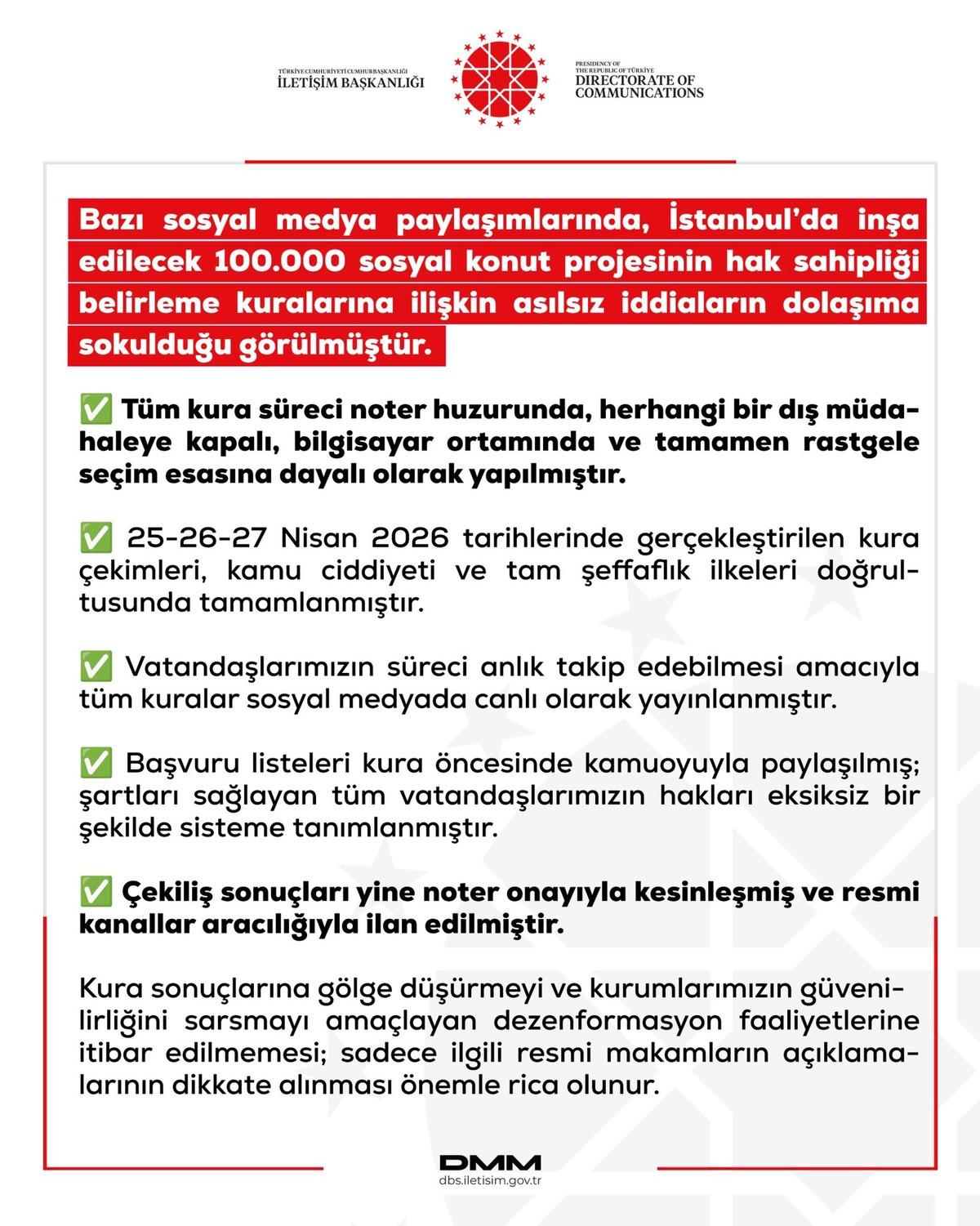 DMM den İstanbul da yapılacak olan 100 bin konutla ilgili a&ccedil;ıklama! 2