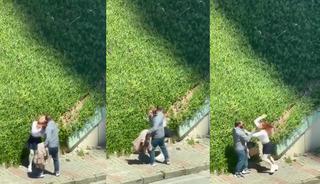 Sokak ortasında kadını yumrukladı! Yardım etmek isteyenlere de saldırdı