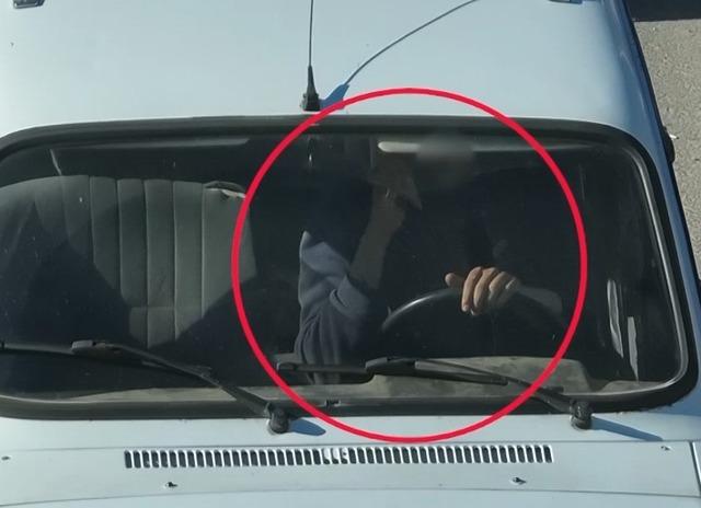 Dronu görünce emniyet kemerini taktılar 2