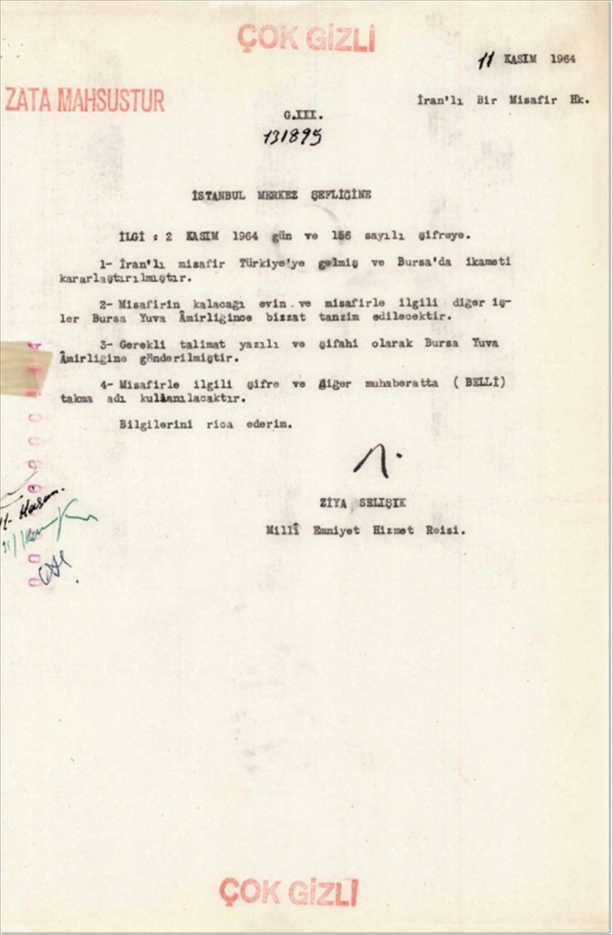 MİT  &ccedil;ok gizli  belgeyi paylaştı! Humeyni nin o ile yerleştirilme yazısı... 2