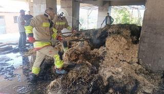 Defne&rsquo;de samanlık yangını