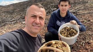 Baba oğul mantar avında hazine buldu! 4 sepet doldurdular