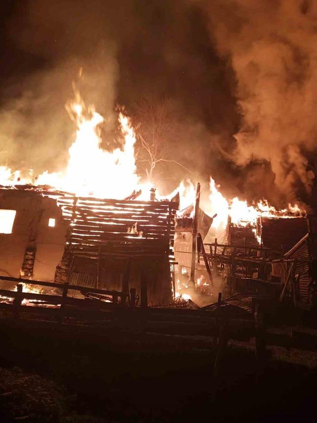 Sinop&rsquo;ta yangın: 2 katlı ev, ahır, ambar k&uuml;l oldu 3