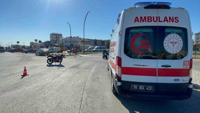 Karaman&rsquo;da motosiklet kazası: 1 yaralı 1