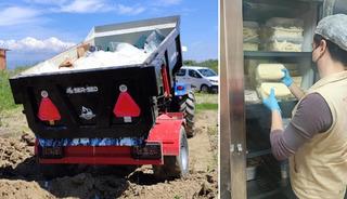 Mevzuata aykırı depolanan 11 ton s&uuml;t &uuml;r&uuml;n&uuml; imha edildi