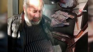 Dilencinin üzerinden çıkan parayı saymakla bitiremediler