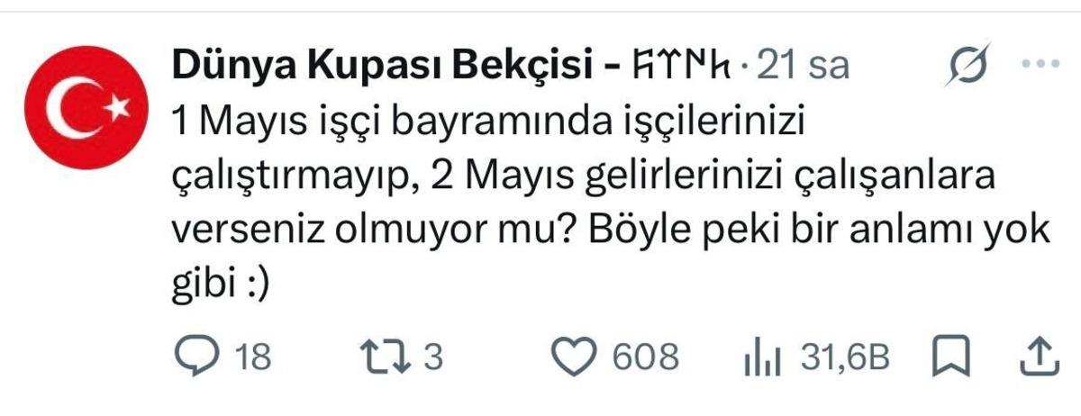 1 Mayıs ta t&uuml;m geliri &ccedil;alışanlarına bıraktı: Sosyal medya ikiye b&ouml;l&uuml;nd&uuml; 4