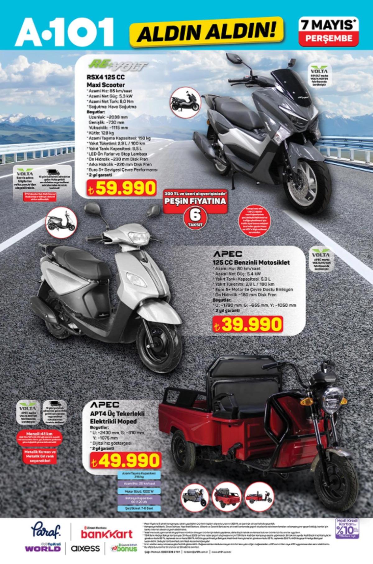 A101 e benzinli motosiklet geliyor! 7 Mayıs 2026 A101 kataloğu 7