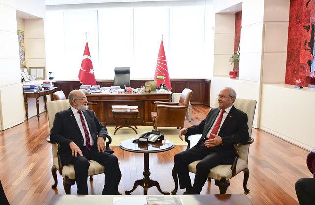 Kılıçdaroğlu, Saadet Partisi Genel Başkanı Karamollaoğlu ile görüştü